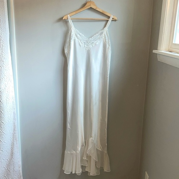 Oscar de la Renta Pink Label Always-A-Bride Long Nightgown- White SZ XL - Picture 3 of 8